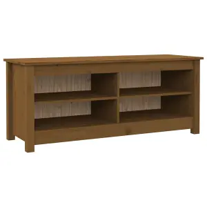 Berkfield Shoe Bench Honey Brown 110x38x45.5 cm Solid Wood Pine