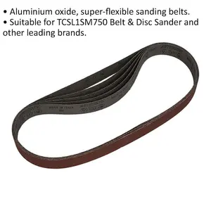 Premium 5 Pack of 80 Grit 25mm x 762mm Sanding Belts for Detail Sanding