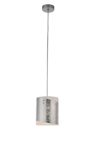 Luminosa PARIS Slim Pendant Ceiling Light Silver 20x20cm