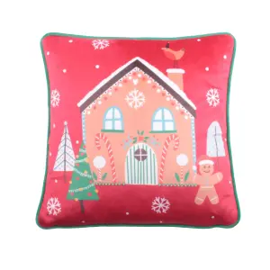 Gingerbread Man Velvet Filled Cushion