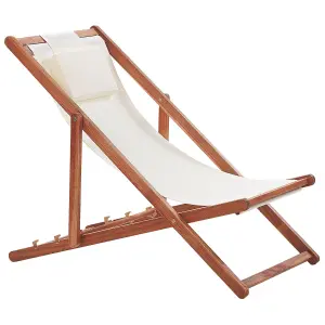 Sun Lounger Wood Dark Wood AVELLINO