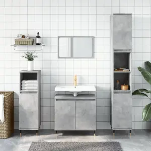 Berkfield Bathroom Cabinet Concrete Grey 58x33x60 cm Engineered Wood