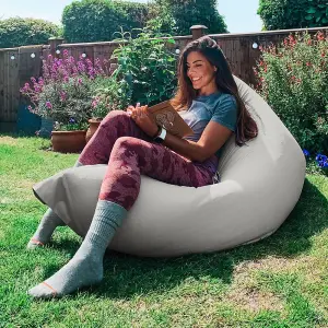 rucomfy Outdoor Water Resistant Giant Squashy Squarbie Beanbag - Platinum