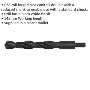 High-Performance 23mm HSS Roll Forged Blacksmith Drill Bit with Reduced Shank