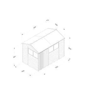 4LIFE Reverse Apex Shed 10x6 - Double Door - 4 Windows