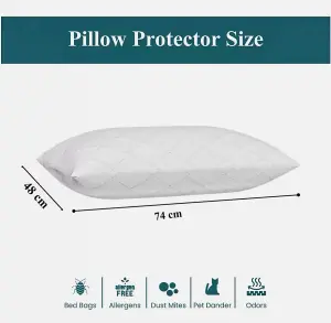 Pack of 4 Quilted Pillows, Bounce Back, Anti-Allergy with Extra Fill