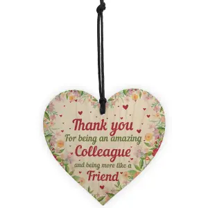 Red Ocean Colleague Leaving Gift Friendship Gifts Wooden Heart Plaque Thank You Gift For Work Colleague Keepsake