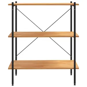 Berkfield 3-Tier Shelving Unit Black and Oak 80x40x92 cm