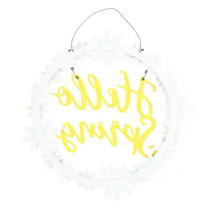 Something Different Hello Spring Daisy Wreath White/Yellow (One Size)