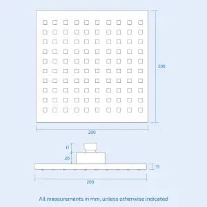Nes Home 200 mm Square Fixed Shower Head With 380mm Wall Mounted Arm