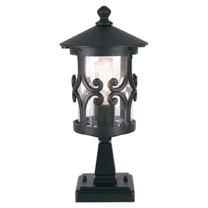 IP23 1 Bulb Wall Ground Pedestal Black LED E27 100W