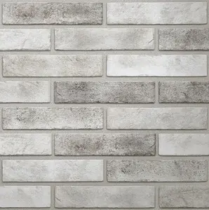 Top Ceramics Grey Brick Effect Tiles Wall Porcelain Tile (L)250mm x (W)60mm Each box 0.69sqm