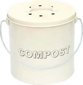 simpa 8L Cream Compost Food Waste Recycling Bin Caddy