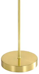 GoodHome Songor Modern Round Brushed Brass effect Eco halogen Table lamp