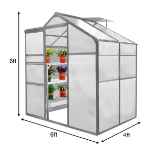 Weather resistant aluminium greenhouse 6ft x 4ft