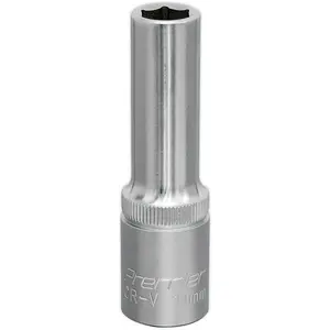 Premium 11mm Deep Drive Socket - 1/2 Inch Square Chrome Vanadium Tool