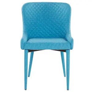 Set of 2 Dining Chairs SOLANO Turquoise