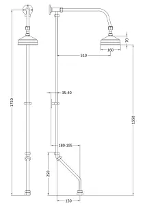 Rigid Riser Kit with Swivel Spout    - Chrome