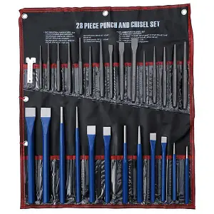 28pc Punch Chisel Set Comprehensive Chrome Vanadium Steel+Pouch (Neilsen CT2929)