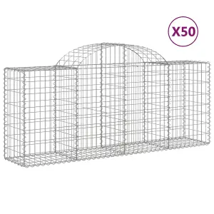 Berkfield Arched Gabion Baskets 50 pcs 200x50x80/100 cm Galvanised Iron