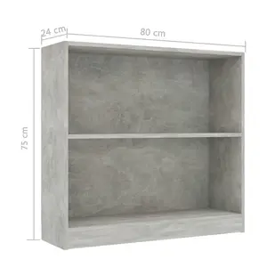 Berkfield Bookshelf Concrete Grey 80x24x75 cm Engineered Wood