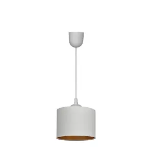 Luminosa Alba Cylindrical Pendant Ceiling Light White, Gold 20cm