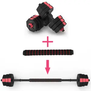 SunDaze Barbell Dumbbell Set 30kg Weight Plates Kit Fitness Gym