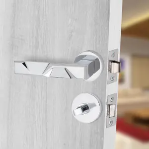 1 Set Nova Design Bathroom Complete Door Handle Set Polished Chrome Finish