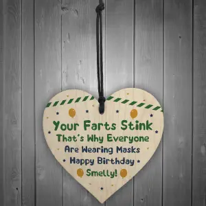 Funny Birthday Gift For Him Her Wooden Heart Lockdown Quaratine Birthday Gift