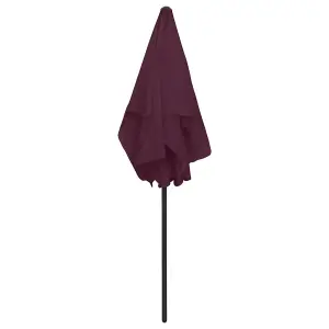 Berkfield Beach Umbrella Bordeaux Red 180x120 cm