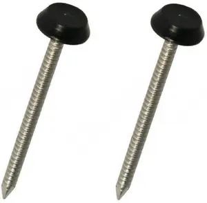 250 x Black UPVC 30mm Poly Top Pins Plastic Headed Fascia Fixings