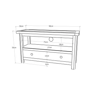 Lovere Off White 1 Drawer TV Cabinet Chrome Cup Handle