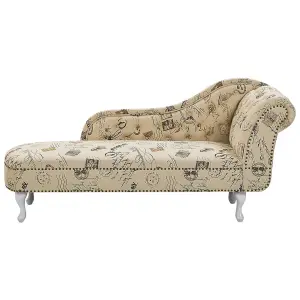 Right Hand Chaise Lounge Print Beige NIMES