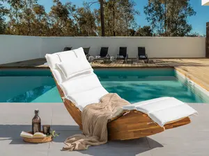 Sun Lounger Off-White BRESCIA II