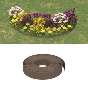 Asyra Polyethylene Plastic Lawn Edging Brown / 10cm H x 100cm W