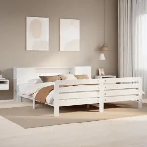 Berkfield Bed Frame without Mattress White 180x200 cm Super King Solid Wood Pine