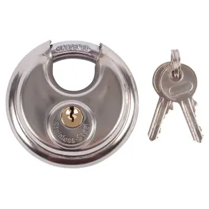 Blackspur - Stainless Steel Discus Padlock - 7cm - Silver