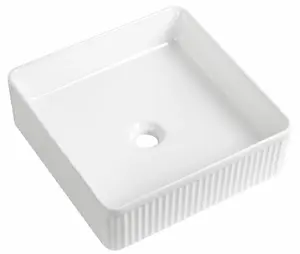 KEENWARE FLUTED SQUARE VANITY COUNTERTOP BASIN