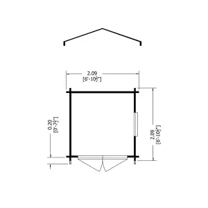 Shire Barnsdale 7x7 Log Cabin 19mm Logs