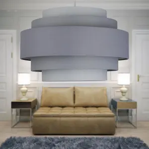 First Choice Lighting Grey Ombre 5 Tier Ceiling Light Shade