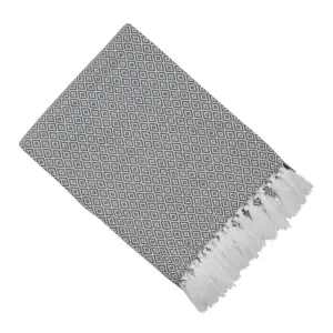 Malini Diamond Design Throw Slate