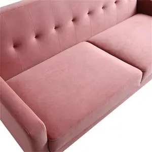 Clarence 3-Seater Sofa In Blush Pink Velvet - Daals - Sofas