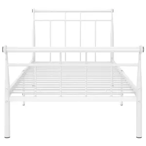 Berkfield Bed Frame White Metal 100x200 cm