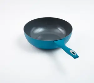 28cm Aluminium Non-Stick Wok in Teal