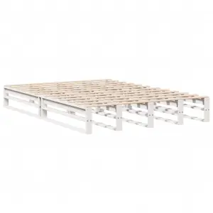 Berkfield Bed Frame without Mattress White 160x200 cm Solid Wood Pine