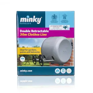 Minky Retractable Duo Reel Washing Line, Grey