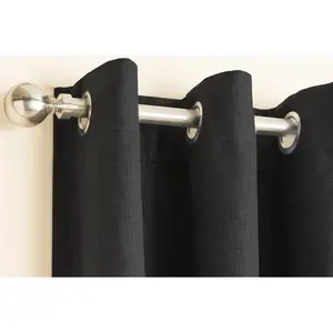 Biller Eyelet Thermal Light Reducing Curtain (Set of 2) Black / 168cm Width x 137 cm Drop