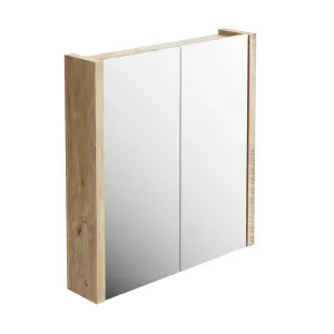 Walter 750mm Double Mirrored Cabinet - Light Sawn Oak