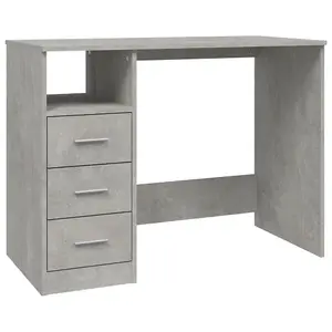 Berkfield Desk with Drawers Concrete Grey 102x50x76 cm Engineered Wood