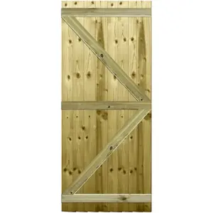 Premier Garden Supplies Pedestrian Gate 180cm (6ft) High x 75cm Wide Feather Edge Flat Top Semi-Braced Single Swing Gate